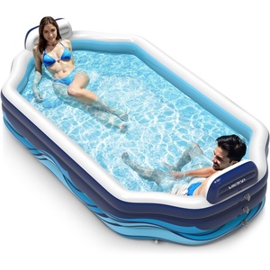 VISTOP Inflatable Pool for Kids & Adults | Oversized Thickened Large Swimming Pool with Seats and Backrests Family Summer Blow Up Water Pools – BPA-Free Backyard Water Park, Garden SPA Tub 120 inch(120 inch)